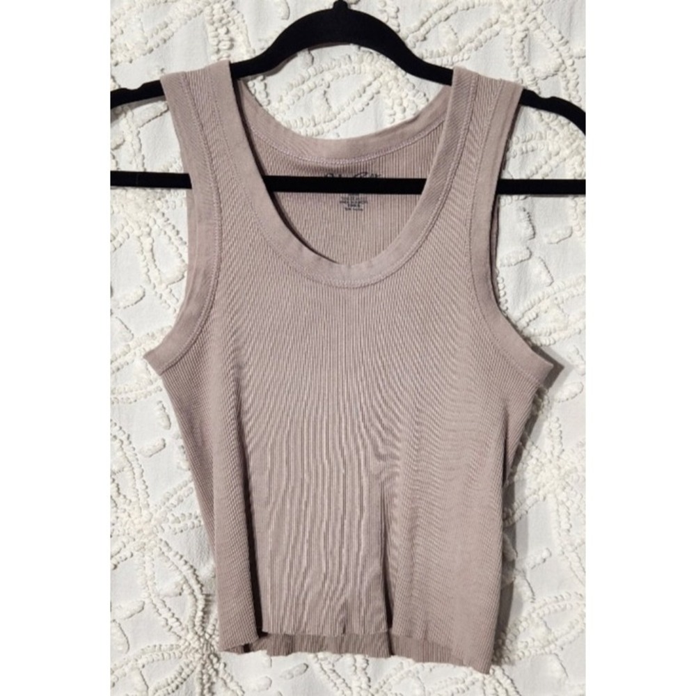 John Galt Womens Connor Tank One Size Pink‎ Mauve Ribbed Layering Trendy Brandi